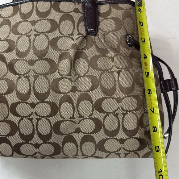 (X2) Coach, Brown shoulder bag with signature founded in 1941 - Picture 10 of 15